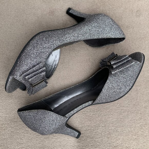 Karen Scott Destinaa Glitter Open Toe Heels Sz8 - Picture 10 of 14